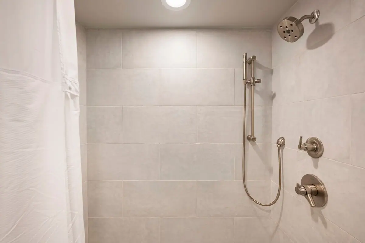 Walk-in shower — Evergreen Mountain House
